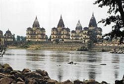 Age-old: Across the Betwa rise the cenotaphs of the old rulers of Orchha.   Photo by  authors