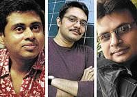 Master of words (From left) Subhrat Sinha; Neelesh Misra; Irshad Kamil