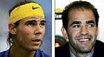 Legends pat: Having completed a career Grand Slam at the US Open, Rafael Nadal (left) has earned plaudits from even the great Pete Sampras.