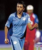 Spinning a web:  Provident Bangalore left-arm spinner Arjun Shetty picked up four wickets against the Panthers. DH photo