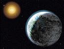 An artists rendering shows the new planet (right). AP