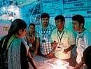 Bright idea: Students of Vidya Vikas Institute of Engineering and Technology explaining about their project to the visitors at  Armed Forces Exhibition, in Mysore on Friday. DH PHOTO