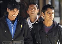 Mohammad Aamer, Mohammad Asif and  Salman Butt. File Photo