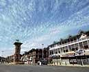 Bereft: Lal Chowk in  Srinagar during  a curfew.