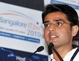 Union Minister of State for Communications and IT, Sachin Pilot addressing at the  inauguration of  Bangalore IT.biz 2010, in Bangalore on Thursday. - KPN