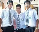 Proud: Siddharth Joseph (left) with friends Krishna Poddar and Nachiketh.