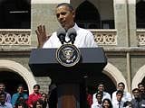 U.S. President Barack Obama gestures during a town hall meeting with students at St. Xavier's College in Mumbai, India, Sunday, Nov. 7, 2010. (AP Photo/Pablo Martinez Monsivais)
