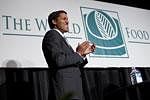 Giving a new lease of life: Dr Rajiv Shah, the administrator of the Unites States Agency for International Development, at the Borlaug Dialogue, part of the World Food Prize Conference in Des Moines, Iowa recently. NYT