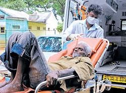 A file picture of a old man at Karnataka Rehabilitation Centre (Beggars Colony)