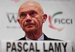 WTO Director General Pascal Lamy addressing the Ficci, in New Delhi, on Friday. AFP