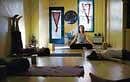 Beating the blues: Debbie Desmond, owner and instructor of Namaste Yoga, meditates during her class in New York. NYT