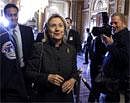 Secretary of State Hillary Rodham Clinton leaves after the vote on the New START Treaty, Wednesday,