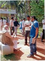 Film maker M S Sathyu  interacting with students attending a workshop in Mysore on Wednesday. DH Photo