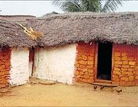 Tumble down: A hut in the Saddapalli Tanda of Goluru Hobli in Bagepalli taluk. DH  photo