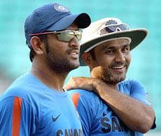 Mahendra Singh Dhoni and Virender Sehwag. File Photo