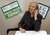 Meg Whitman calls voters from a GOP field office in Los Angeles, FIle.  Reuters