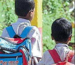 Schoolchildren tormented  by 'bag'pain