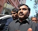 Former Telecom Minister A Raja being taken to Patiala House court from CBI HQ in New Delhi on Thursday in connection with 2G spectrum allocation scam. PTI