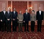 Finance Minister Pranab Mukherjee with Finance Ministers and Central bank Governors of BRIC nations at a meeting in Paris on Saturday. PTI