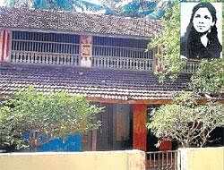 Gloomy: Aruna Shanbaugs family home at Haldipur in Honnavar taluk. Aruna in happier days (inset). DH Photo