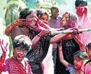CHEERFUL The spirit of Holi binds people of all age groups.