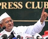 Social activist Anna Hazare addressing a press conference at Press Club in New Delhi on Sunday. PTI Photo