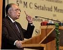 Chief Justice of India S H Kapadia delivers his speech on ''Canons of Judicial Ethics'' during the 5th M. C. Setalval Memorial Lecture in New Delhi on Saturday. PTI
