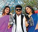 Double the trouble: Siya Gautam, Jaggesh and Shraddha Arya in Double Decker.