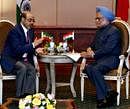 Prime Minister Manmohan Singh with his Ethiopia counterpart Meles Zenawi during a bilateral meeting in Ethiopia on Monday. PTI Photo