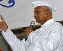 Social activist Anna Hazare addressing a public hearing for fight against corruption, at Gujarat Vidyapith in Ahmedabad Thursday. PTI