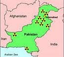 Reported locations of nuclear arsenal in Pakistan