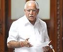 Chief Minister B S Yeddyurappa speaking at the Legislative Council Session at Vidhana Soudha in Bangalore on Tuesday. Photo/ AB