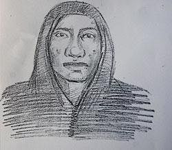 The sketch of a suspect released by the police in connection with the killing of senior journalist Jyotirmoy Dey, in Mumbai on Monday. PTI Photo