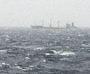 MV Suez is seen heading towards Salalah in Oman on Thursday. PTI