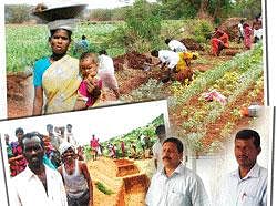 (Left) Trenching work in Anantpur, AP. (Right) CBI officers deputed to investigate multi crore scam in six districts of Orissa.