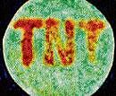 Tracing TNT: On a surface containing TNT, hybrid quantum dots show the TNT molecules as red dots against a yellow background.