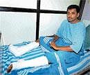 Srinath, who was injured in a firing at Doddakallasandra in Bangalore on Monday. DH Photo