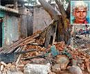 Tragedy: The collapsed wall of a house in Kempegowda Nagar slum which killed Muniyamma (inset) on Monday. DH Photos