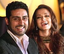 Aishwarya Rai Bachchan with her husband Abhishek Bachchan. File Photo/PTI