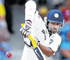 Elegant: India's Abhinav Mukund during his knock of 48 against the West Indies. AFP