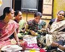 Women borrowers of micro credits in a UP village. NYT