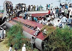 Rail truths:  A file picture of the train accident at Vadodara.