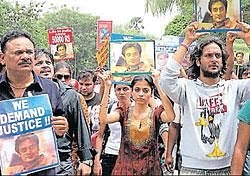 A rally demanding justice for Neeraj Grover.File Photo