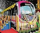 Well set: Namma Metro coaches built by BEML were handed over to BMRCL on Monday.DH photos