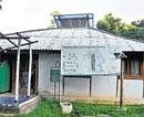 Wasted energy: The shabby solar hut at the energy park that houses energy home appliances. DH Photo