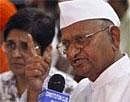 Social activist Anna Hazare speaks during a press conference in New Delhi on Saturday. AP