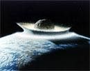 Artist's concept of a catastrophic asteroid impact with the early Earth.  Pic from NASA website.