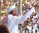 Anna Hazare addressing the 'gram sabha' at his village Ralegan Siddhi in Ahmednagar on Friday. PTI Photo