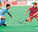 Action from the India-Korea match at the inaugural Asian Champions Trophy at Ordos, China on Tuesday. The young Indian side trounced the strong Koreans 5-3 raising hopes for Indian hockey, but with India set to lose staging rights for Champions Trophy, the teams chances of playing the Champions Trophy by right as the host nation are lost, and they will have to qualify for the tournament, a tough ask. AFP