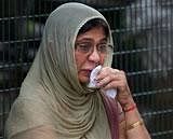 A grief-stricken relative of a High Court blast victim at the RML hospital in New Delhi on Wednesday. PTI